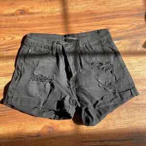 Ripped Black Shorts